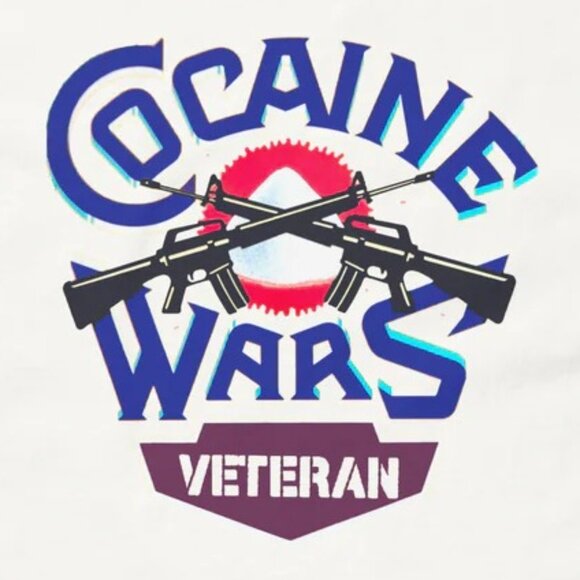 Cocaine Wars Veteran Graphic T-Shirt Funny Meme Streetwear Retro Style Tee 159 - Picture 2 of 5
